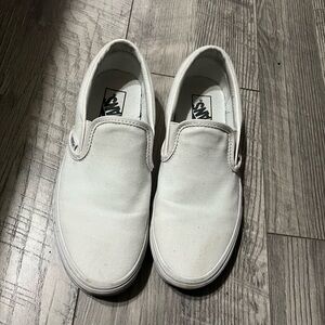 Vans Classic Slip-On Canvas Sneakers - White - unisex